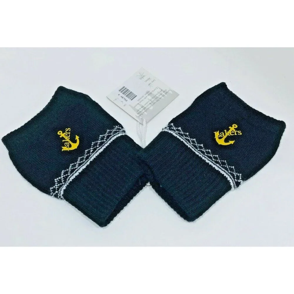L A LAKERS Smart Gloves NBA Touch Screen‎ Text Fingerless Thumb Hole NWT Mom Dad